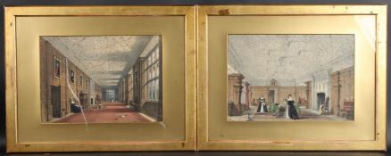 JOSEPH NASH (1808-1878) Stately home interiors, two chromolithographs, 29 x 42cm and 29 x 41cm