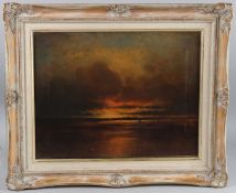 AUGUSTE VAN HIER (19TH / 20TH CENTURY) Mussel Gatherers on a beach oil on canvas, signed, 34 x44.