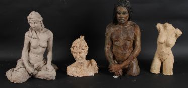JOANNE THOMSON (1935-2024) Four ceramic life study figures largest 45cm