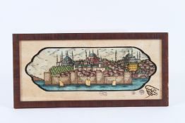 A TURKISH PICTURE OF ISTANBUL. 17cms x 40cms.