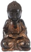 A CHINESE GILT BRONZE SHAKYAMUNI BUDDHA. 20cms high.