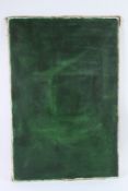 MUBIN ORHON (1924-1981) TURKISH. Abstract oil in green. Unframed. Signed on front Mubin 1968, and on