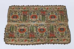 A GOOD 18TH CENTURY TURKISH TEXTILE. 46cms x 30cms.