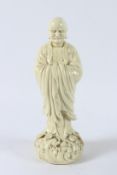 A BLANC-DE-CHINE LUOHAN FIGURE. 32cms high.