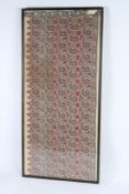 A VERY FINE 19TH CENTURY INDIAN KASHMIRI TEXTILE in frame. 110cms x 46cms.