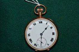 A 9ct gold cased pocket watch.