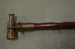Walking stick with telescope handle.