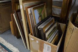 Various paintings and prints.