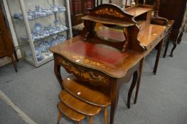 Marquetry inlaid mahogany bonheur du jour.