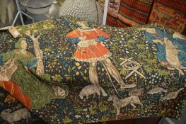 Medieval style tapestry wall hanging.