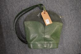 A ladies green leather Renaud Pellegrino handbag.