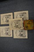 Five editions of Punch magazine, circa 1880's together with a Queen Victoria Commemorative tin.