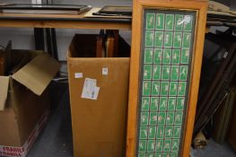 Various paintings, prints and framed cigarette cards.