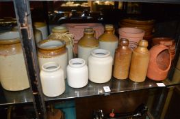 Stoneware jars, bottles etc.