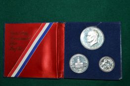 A silver US bicentennial proof set.