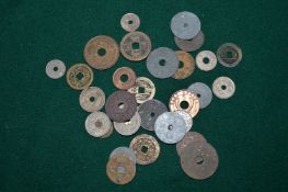 A group of Chinese coins.