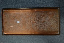 A good Arts and Crafts embossed copper rectangular tray.