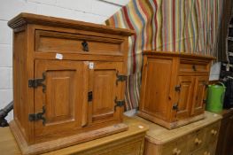 A pair of Continental pine bedside chests.