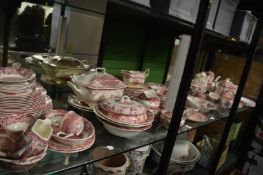 A comprehensive collection of Woods Ware English Scenery dinner, tea and coffee ware.