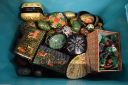 Quantity of papier mache boxes, eggs etc.