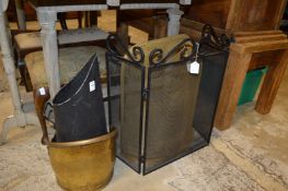 Two coal scuttles and two spark guards.