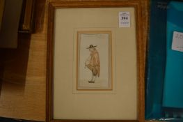 French School, study of a portly gentleman, watercolour.