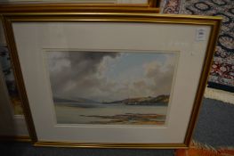 A group of five watercolours depicting landscape scenes.