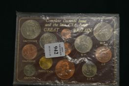 A decimal coin proof set.