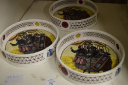 Three Shand Kydd pottery dishes.