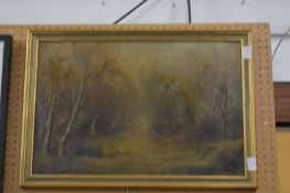 Rural country path, oil on canvas.