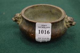 A small Chinese cast bronze censer.