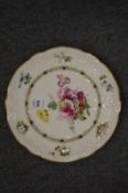 A Swansea porcelain plate, painted with floral sprays.