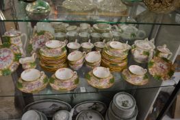 A quantity of Minton tea ware painted with flowers and exotic birds.