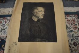 An unframed engraving, portrait of a gentleman.