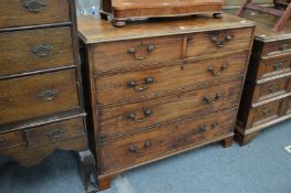 A George III mahogany chest of drawers.