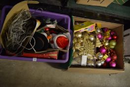 Christmas tree and Christmas decorations.