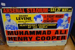 An enamel boxing sign.