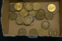 A small collection of threepenny bits.