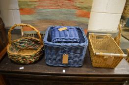 Four wicker baskets.