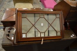 A good small Edwardian inlaid mahogany hanging corner cabinet.
