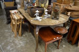Modern extending oak table.