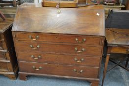 A large George III mahogany bureau.