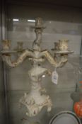 A Continental porcelain candelabra.