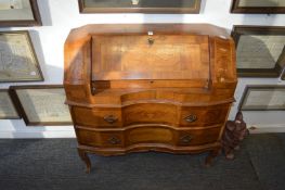 A Continental inlaid walnut bureau.
