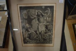 After Holman Hunt, the shadow of death, photogravure together with various unframed watercolours,
