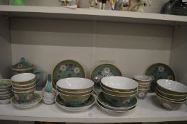Quantity of Chinese famille verte bowls, spoons, saucers etc.