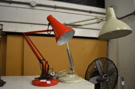 Two angle poise lamps.