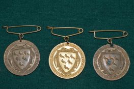 Three school attendance medals.