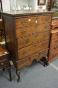 An 18th century oak chest on stand.