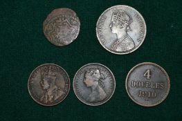 Six old coins.